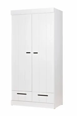 Hot WOOOD Garderobe Connect m struktur, H195xB94xD53 Hvid