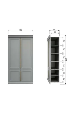 Online WOOOD Garderobeskab Organize, 215x110x44 cm Mist