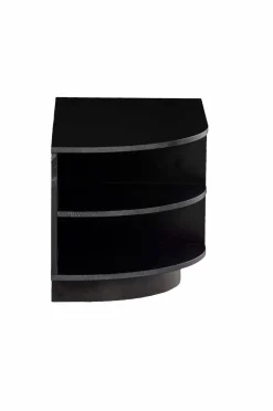 Best WOOOD TV-bænk Finca rund venstre 78 cm Sort mat sort
