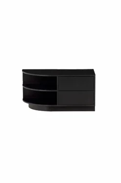 Best WOOOD TV-bænk Finca rund venstre 78 cm Sort mat sort