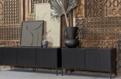 Best WOOOD TV-bænk Gravure New 150 cm Sort mat sort